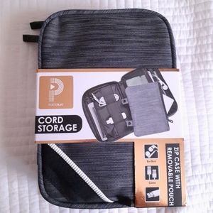 NEW PortePlay Cord Storage Zip Case with Removable Pouch (gray, black, & white)